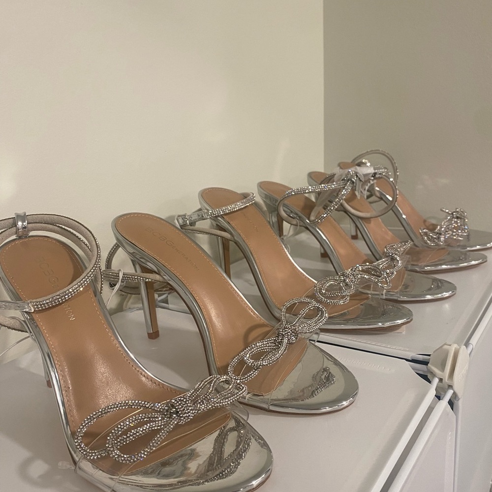 BCBG Generation Clear Rhinestone Open-Toe Sandals